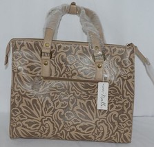 Simply Noelle HB1126A Birch Style Tan Taupe Floral Embossed Womens Purse image 1