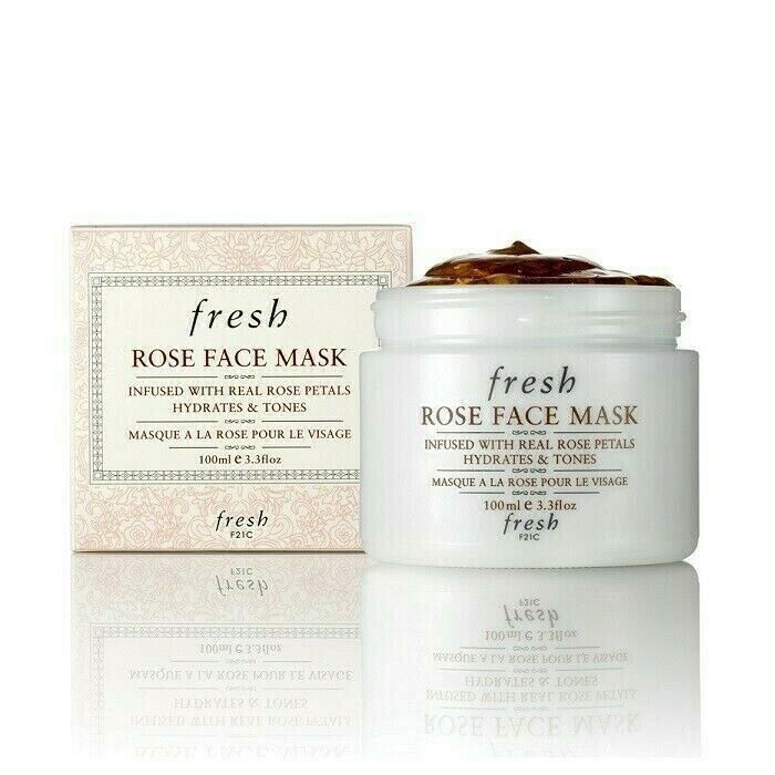 Primary image for Fresh Rose Face Mask Hydrates Tones 3.3 oz / 100 ml Infused w/Real Rose Petals 