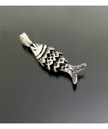 3d Movable Fish Pendant In 925 Sterling Silver Handmade Unisex Textured ... - $25.00