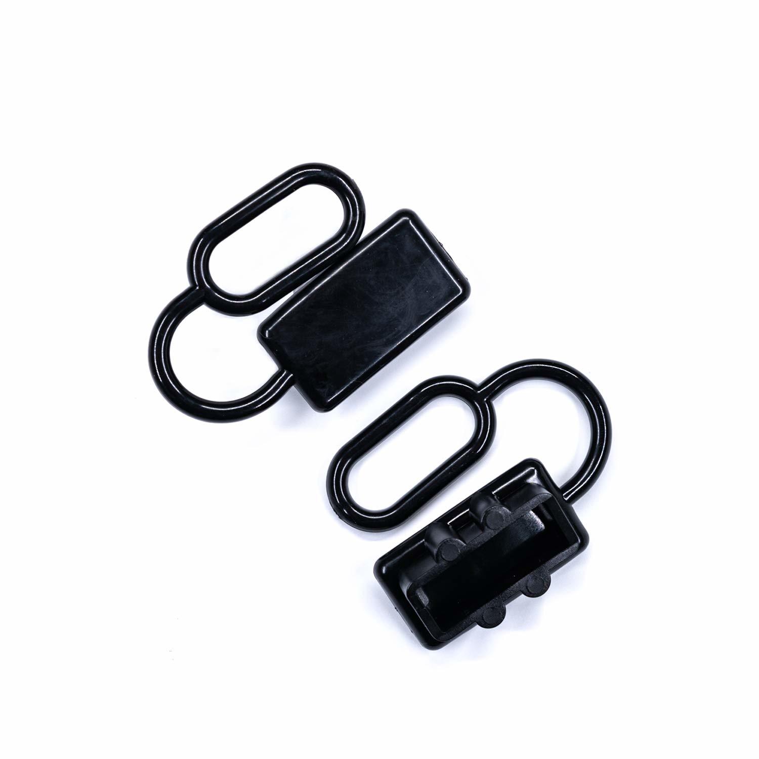 10 Pcs Rubber Cover Dust For 50 Amps Battery Quick Connector (Black)