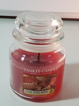 Home Sweet Home YANKEE CANDLE 14oz original Jar Candle Slightly Burned - $14.84