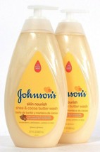 2 Bottles Johnson's No More Tears 27.1 Oz Skin Nourish Shea & Cocoa Butter Wash