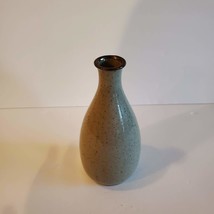 Ceramic Bud Vase, Vintage Takahashi Stoneware, Speckled, Orange Flowers, Japan image 4
