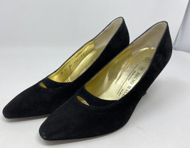 Bruno Magli Made in Italy Black Heels Suede Leather 8.5 B Womens - $49.49