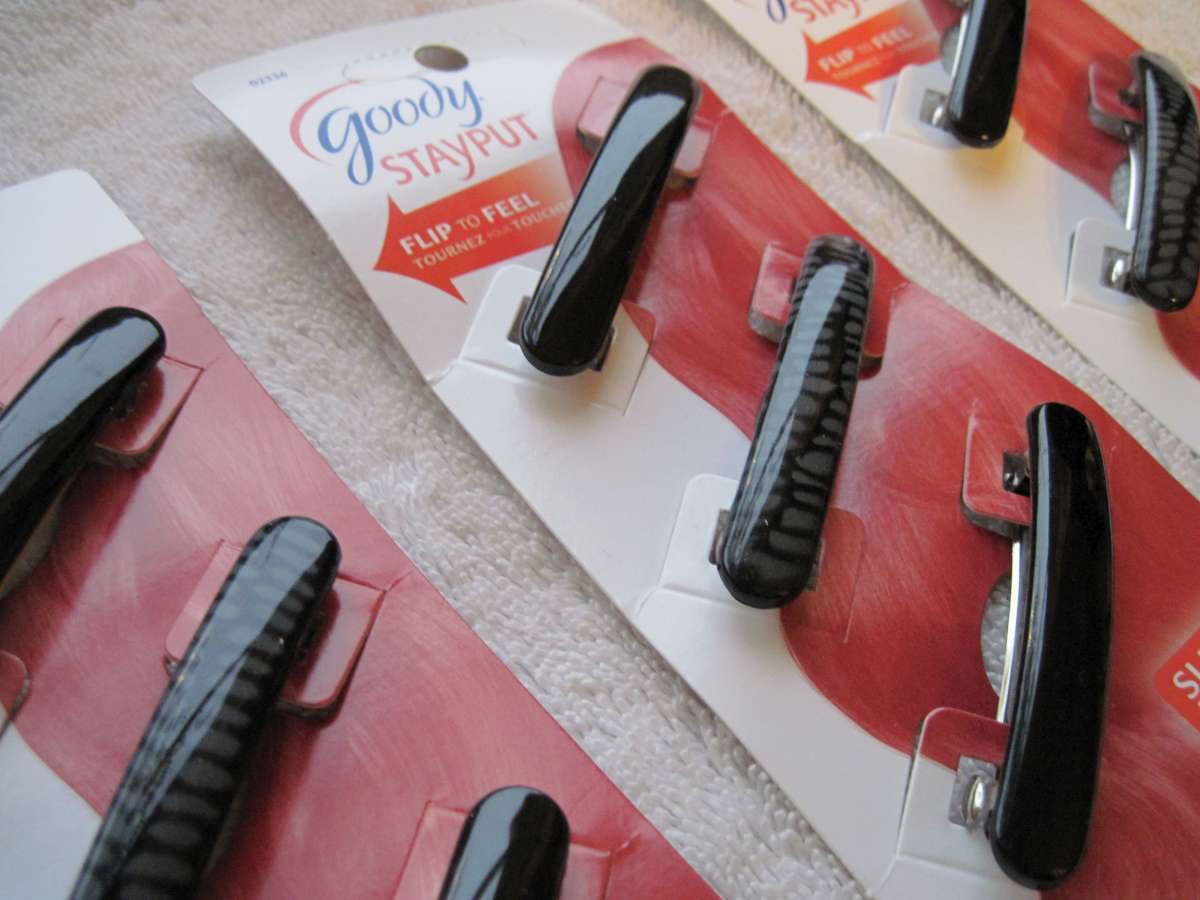 3 Black Goody Stay Put Slide Proof Hair Barrettes Secure Back Clips