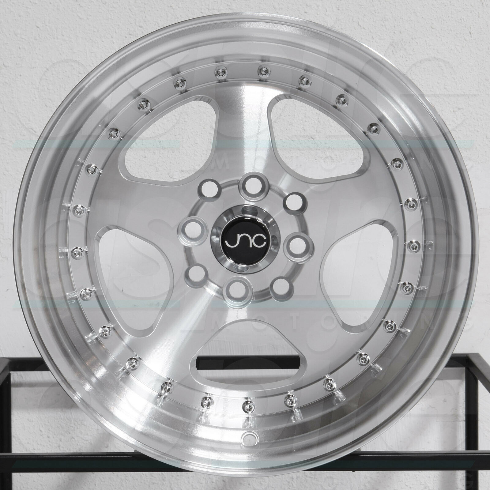 17x8 JNC 010 5x100/5x114.3 20 Silver Machine Face Wheels Rims Set(4) 73 ...