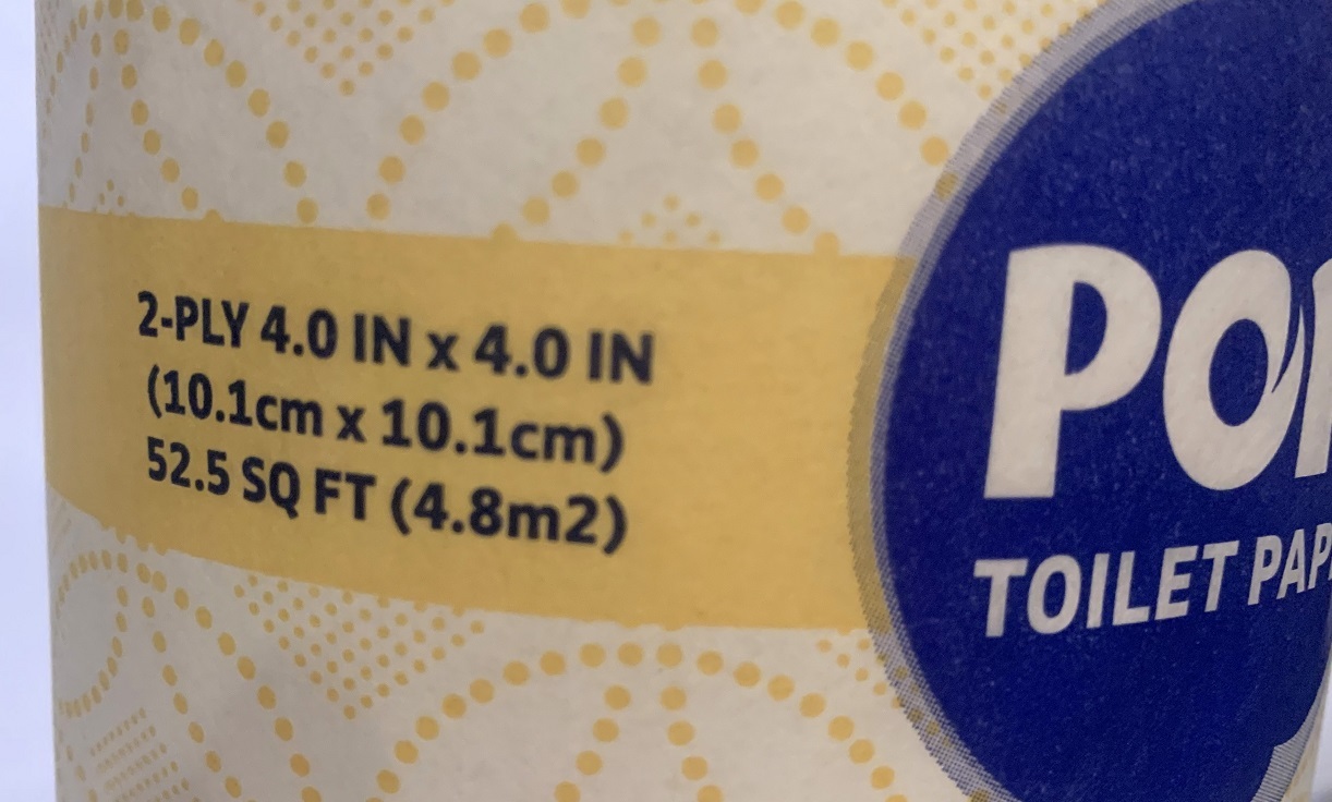 POM Toilet Paper 4 Single Rolls Individually Wrapped, 2Ply 473 Sheets