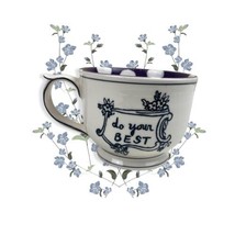 Molly Hatch Do Your Best Mug Anthropologie Purple Polka Dot Happy Coffee Cup - $18.81