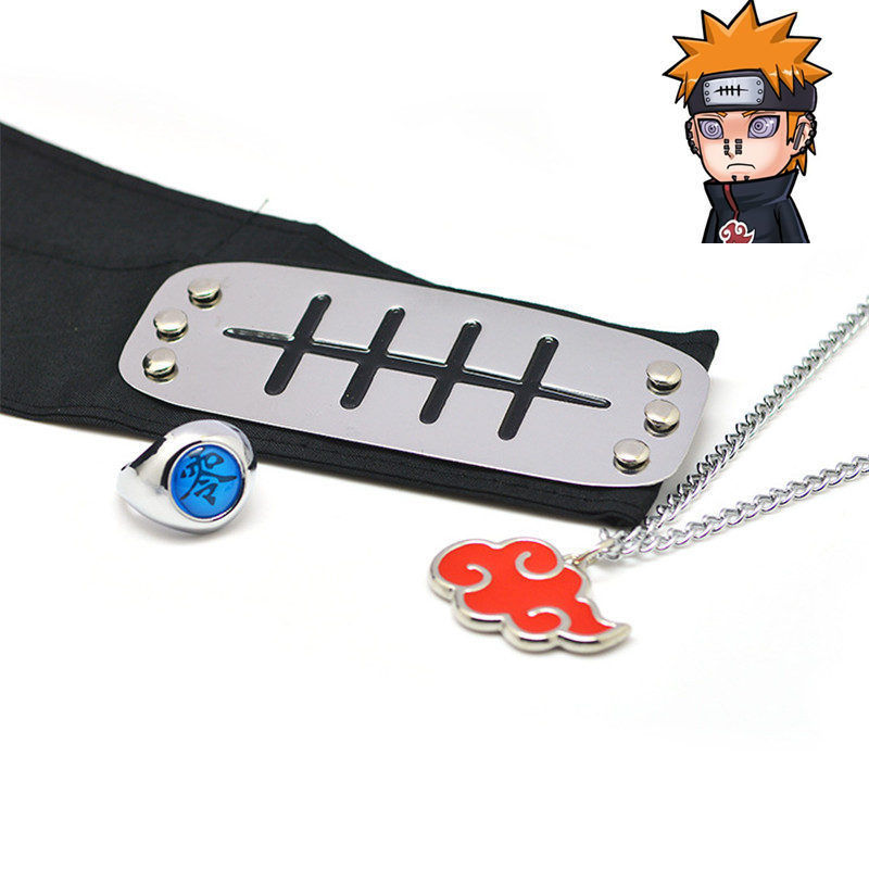 3Pcs/Set Naruto Anime Cosplay Headband Children Kids Toy Akatsuki Metal ...