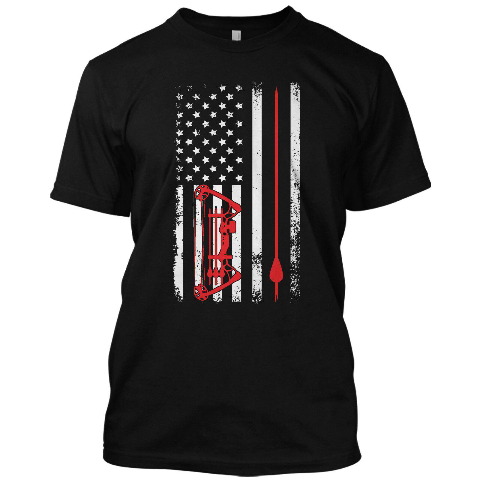 Archery American Hunting Flag Patriotic T Shirt Graphic Tee - T-Shirts