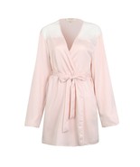 RH Sexy Bathrobe Gown Satin Plain Maxi Robe Long Sleeve w/Belt Lingerie ... - $12.99