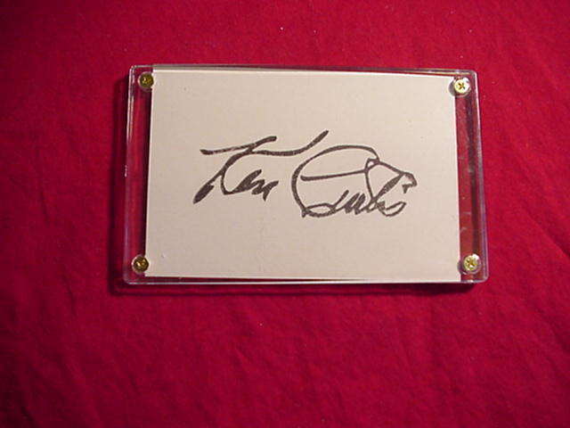 KEN CURTIS Signed 3x5 Signature Cut w/Certificate of Authenticity - Other