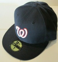 NWT MLB Washington Nationals New Era 59FIFTY Fitted Navy Baseball Hat Size 7 - $39.99