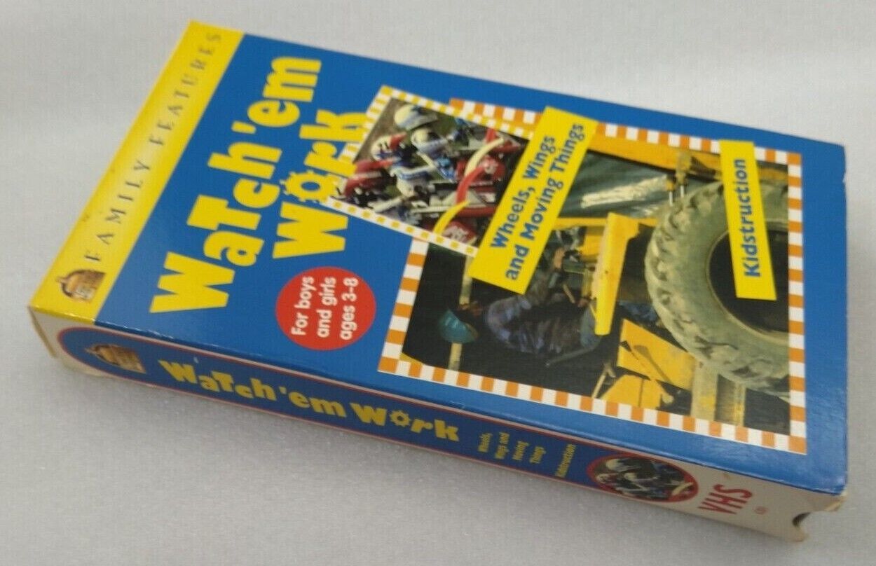 VHS Watch em Work Wheels Wings and Moving Things Kidstruction (VHS