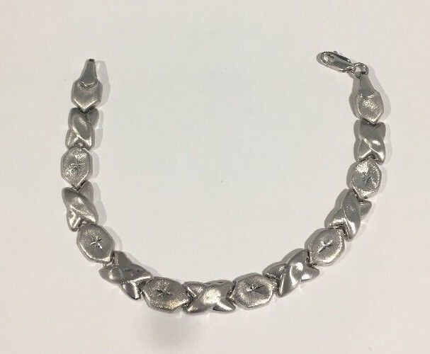 14k White Gold XO Women's Bracelet Bracelets & Charms