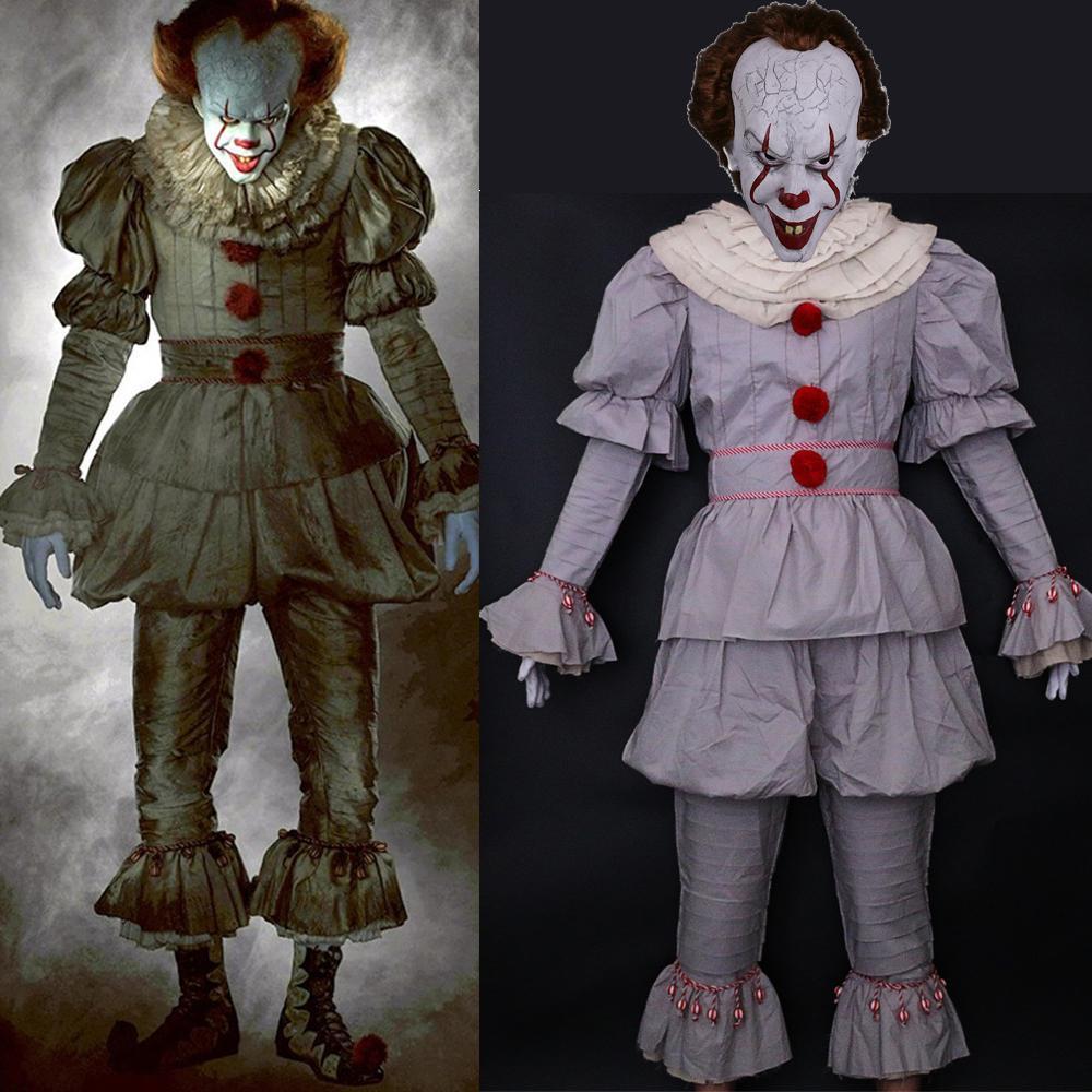 BIG SALE 2017 IT Movie Pennywise The Clown Outfit Cosplay Costume - Unisex