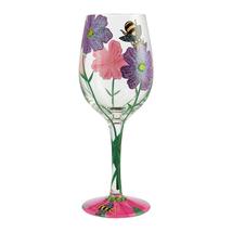 Lolita Wine Glass My Drinking Garden 15 oz 9" High Gift Boxed #6006288 Floral image 3