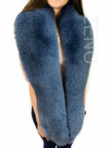 Fox Fur Boa 70' (180cm) Saga Furs Bluish Fur Stole Big And Royal Collar Scarf image 4