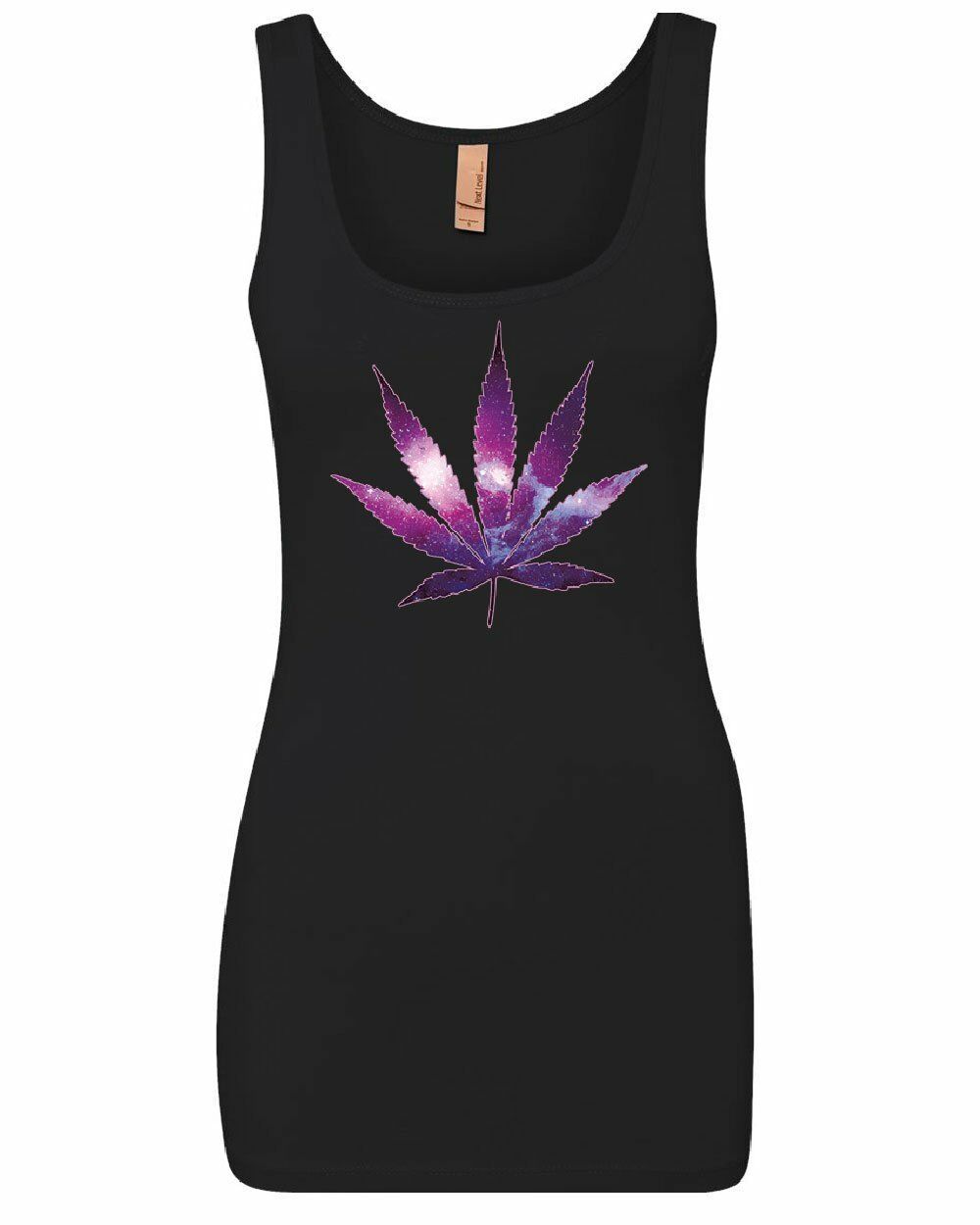 Galaxy Pot Leaf Women's Tank Top Smoking 420 Marijuana Trippy Rasta ...