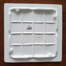Crate and Barrel Snowflake Snowman Trivets, set of 2, Blue White Ceramic Tile 8" image 6