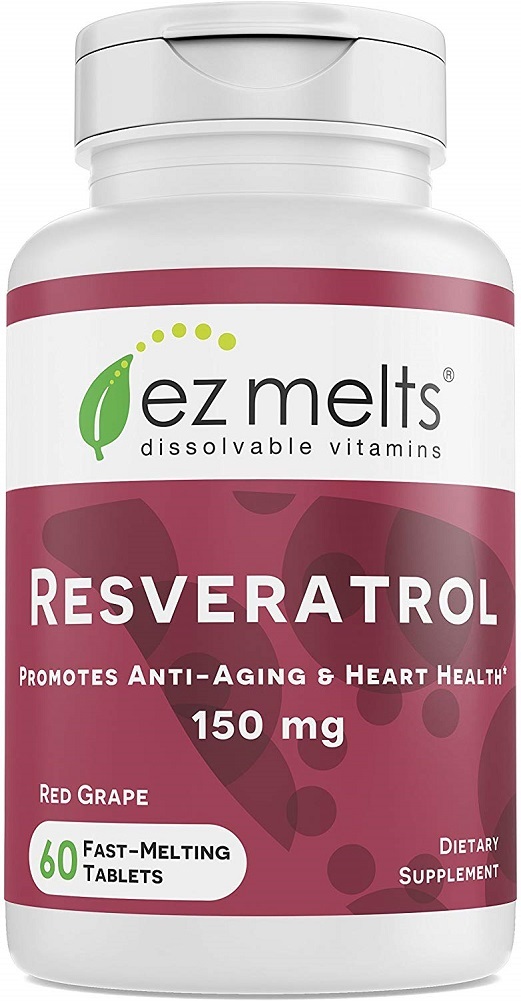 EZ Melts Resveratrol as Trans-Resveratrol, 150 mg, Sublingual Vitamins, Vegan