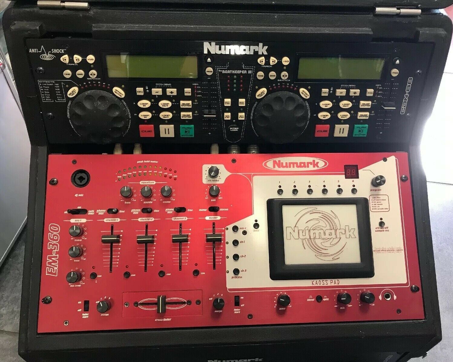 Numark EM-460 4 Ch Mixer w/ Kaoss Pad, CDN-88 The Beatkeeper III & SKB ...