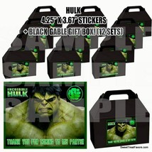 Hulk Marvel Heores Party Favor Boxes Thank you Decals Stickers Loots Par... - $24.70