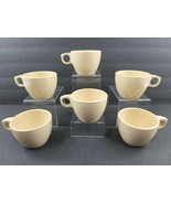 6 Prolon Cadence Tea Coffee Cups Set 2 3/8&quot; Beige Melamine Melmac Plasti... - $29.57