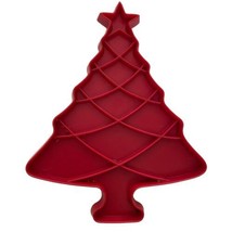 Vintage Tupperware Cookie Cutter Christmas Tree with Star Red 4 3/4&quot; Art... - $5.93