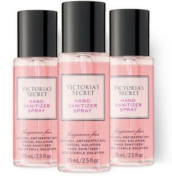 Victoria's Secret 3 pack Fragrance Free Hand Sanitizer Spray 80% Alcohol