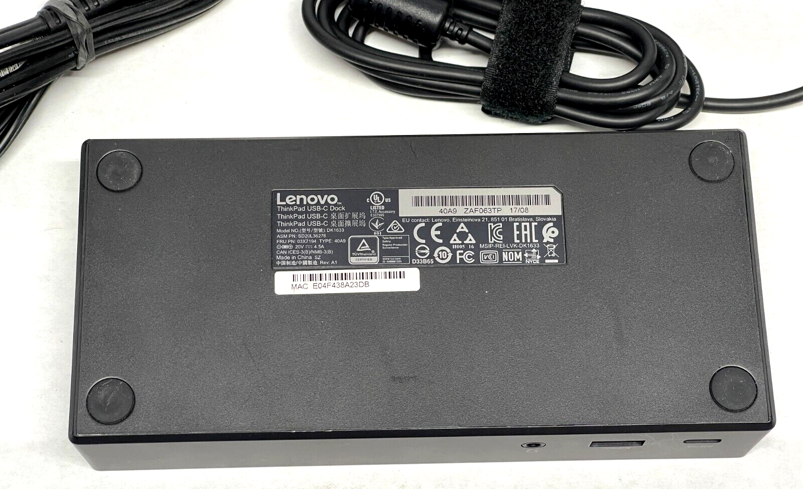 Док-станция Lenovo THINKPAD USB-C Dock 40a9. T me hq combo