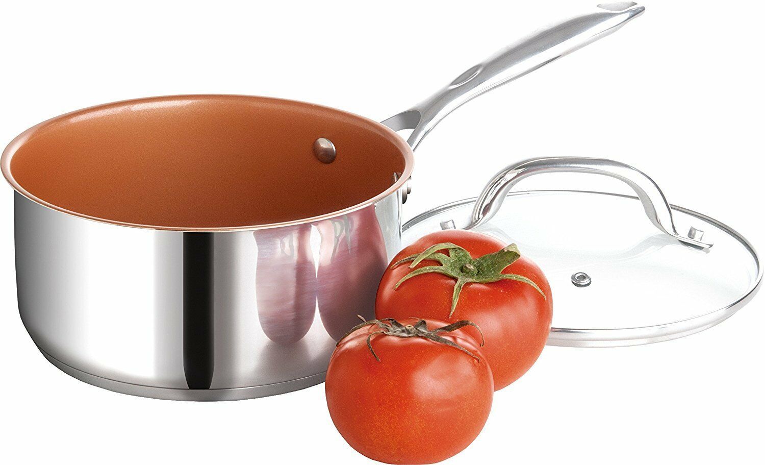 Culinary Edge Stainless Steel 7 Pc Nonstick Ceramic Titanium Copper