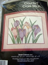 New Sealed Golden Bee Counted Cross Stitch Kit Snow Crocus #60447 Candamar - $14.58