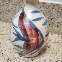 Studio Pottery Vase with Fish design, Vintage Hart 1993, Ceramic Air Plant Vase image 5