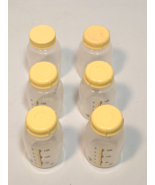 Medela Breast Milk Storage Breastfeeding Bottles w Lids Containers 6 Bot... - $12.86