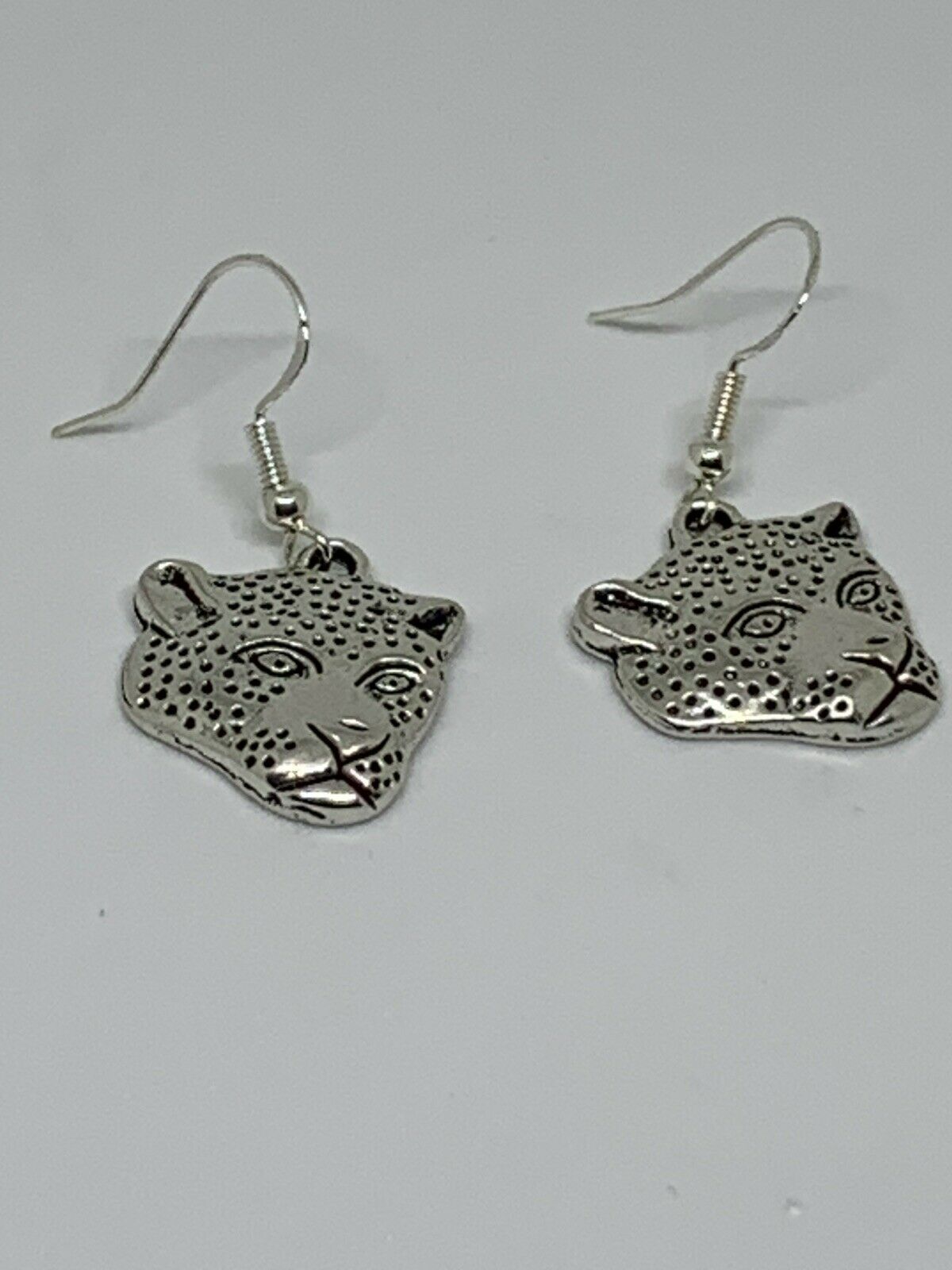 Unisex Fashion 925 Silver Filled Hook Alloy Leopard Head Earrings