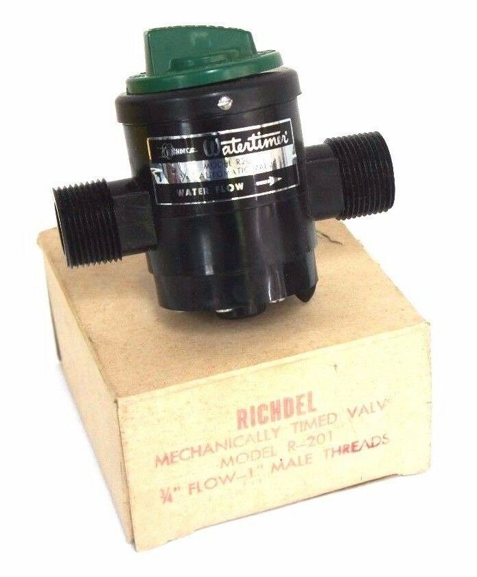 NIB RICHDEL MODEL R201 MECHANICALLY TIMED VALVE 3/4" FLOW, 1" MALE NPT