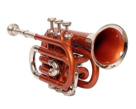  Pocket Trumpet brown + Brass Colored Bb Pitch with Free Hard Case + Mou... - $127.00