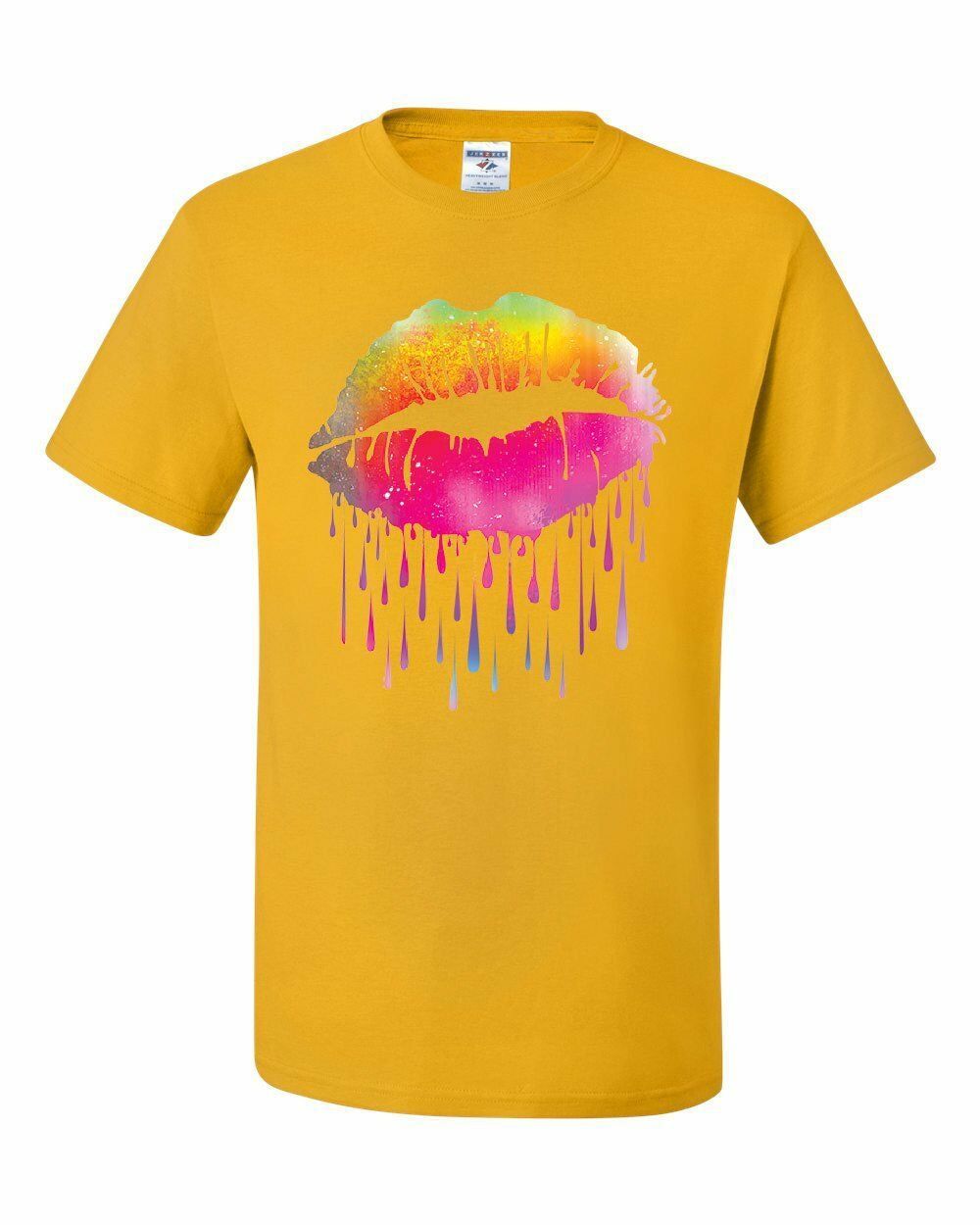 Dripping Neon Lips T Shirt Lips Like Sugar Kiss Love Sexy Melt Tee Shirt T Shirts Tank Tops