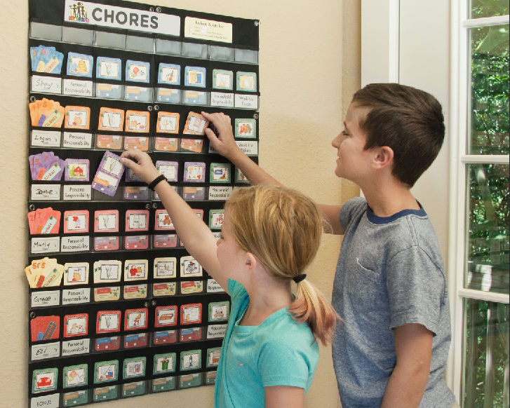 NEATLINGS Chore Chart System | Customize Reward Chart | Up to 6 Kids | 80+Chores