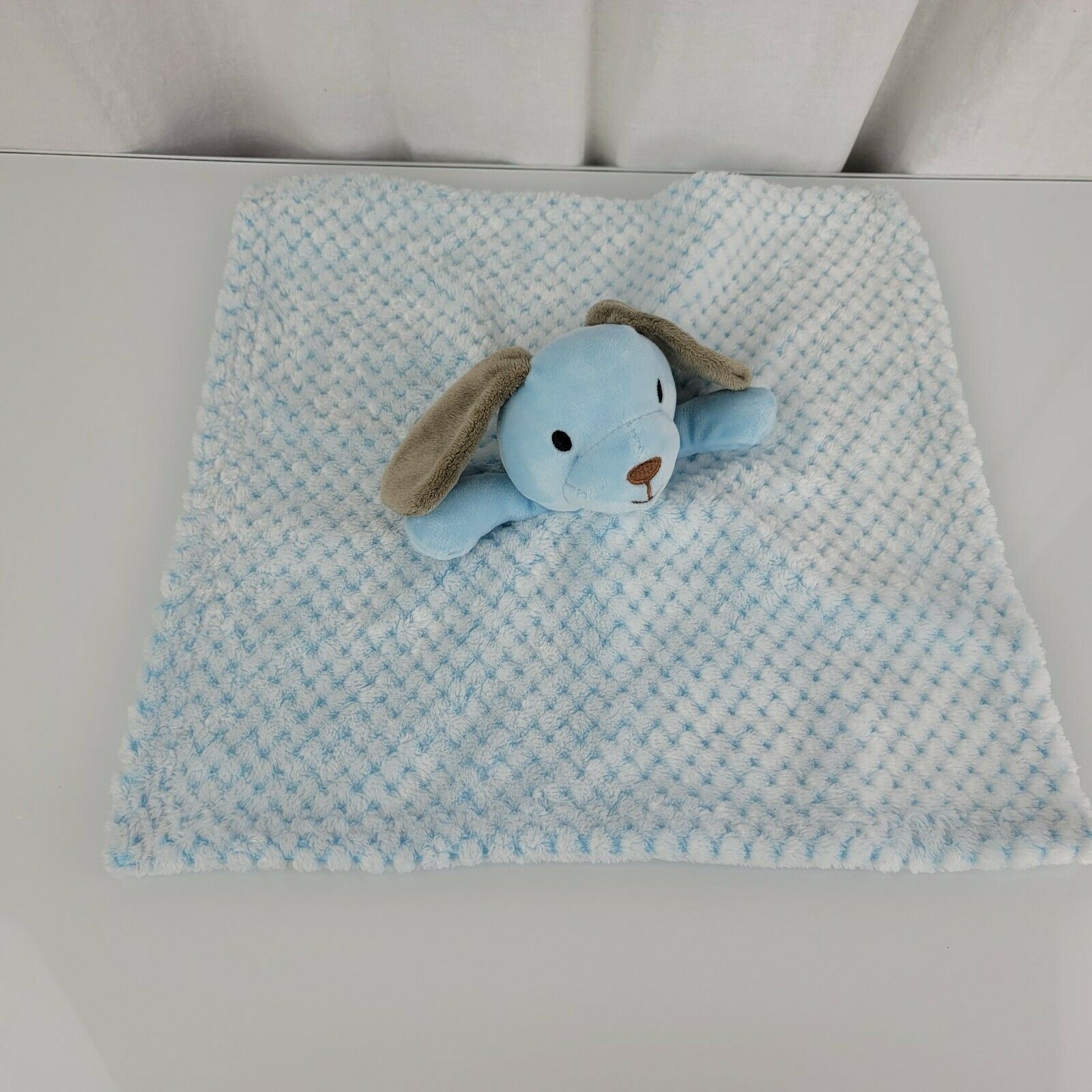 NWT Okie Dokie Blue Puppy Dog Security Blanket Soft Baby Lovey Toy RN