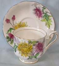 Royal Albert Flower of the Month Hampton Shaped Cup &amp; Saucer #11 Chrysan... - $24.64