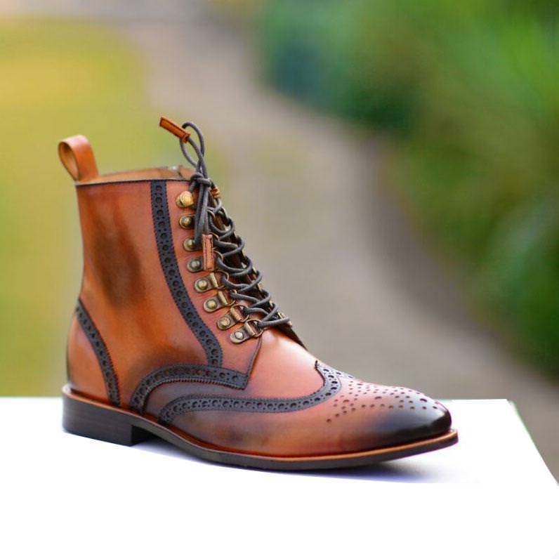 mens tan ankle boots leather