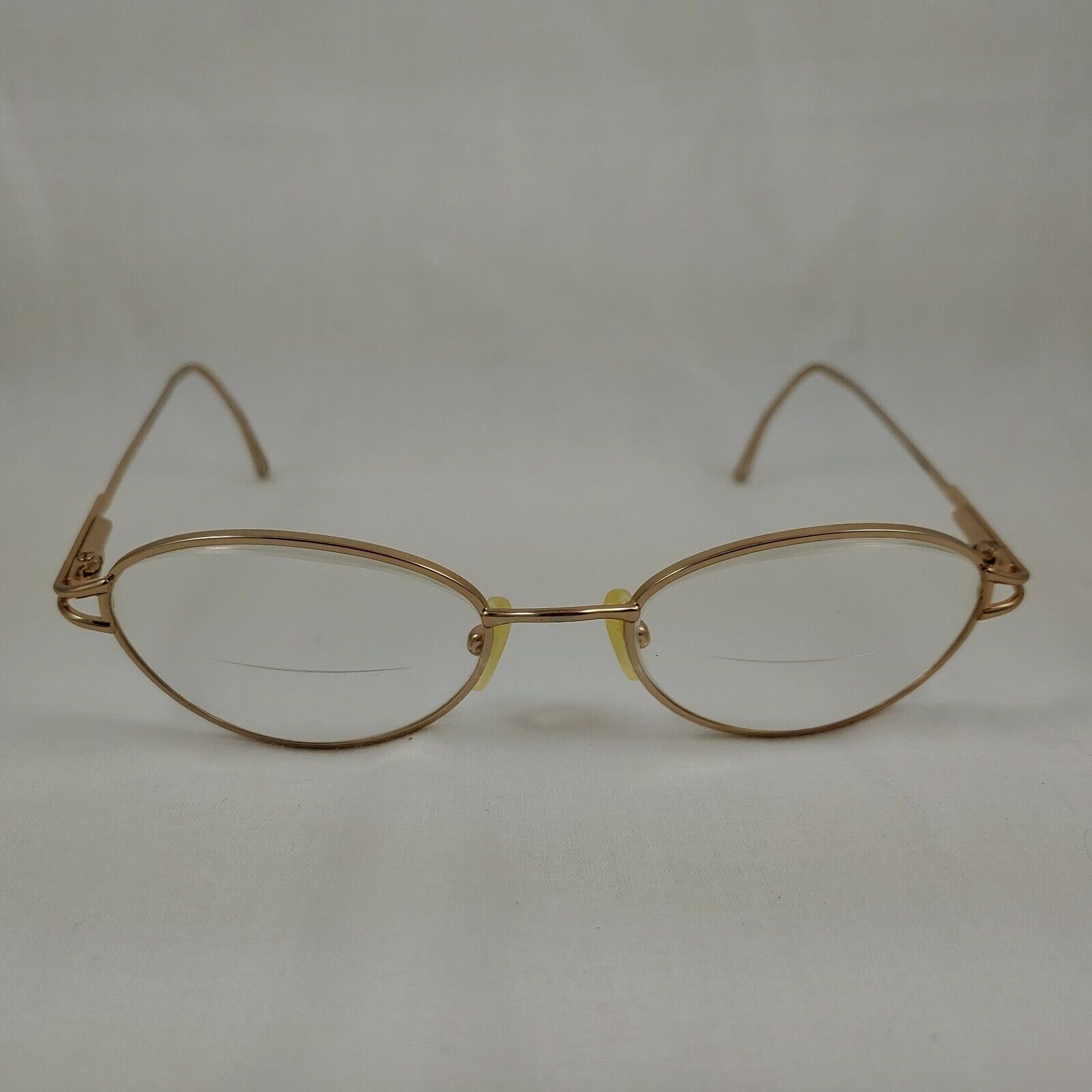 BULOVA Eyeglass Frames Gold Tone Oval Full Rim Metal Frame Rims ...