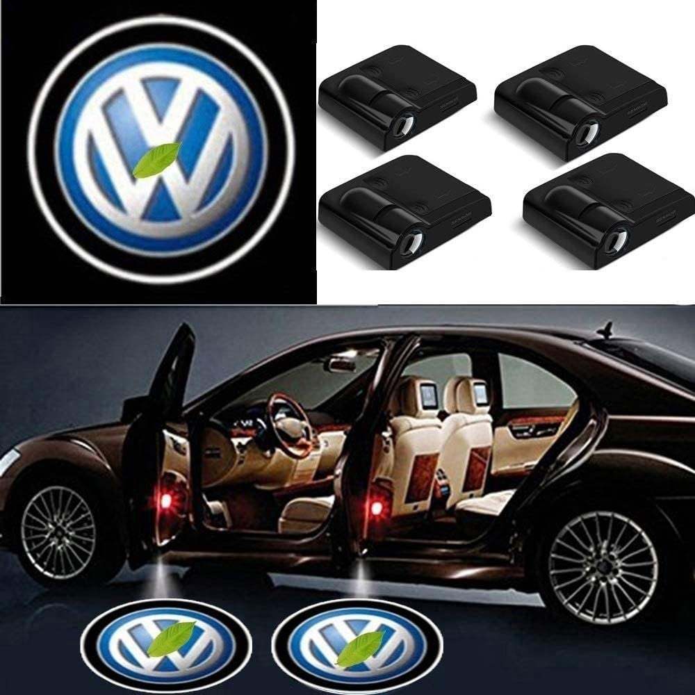 4x Volkswagen Logo Wireless Car Door Welcome Laser Projector Shadow LED Light Em