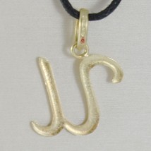 18K YELLOW GOLD PENDANT CHARM INITIAL LETTER U, MADE IN ITALY 0.85 INCHES, 21 MM image 2