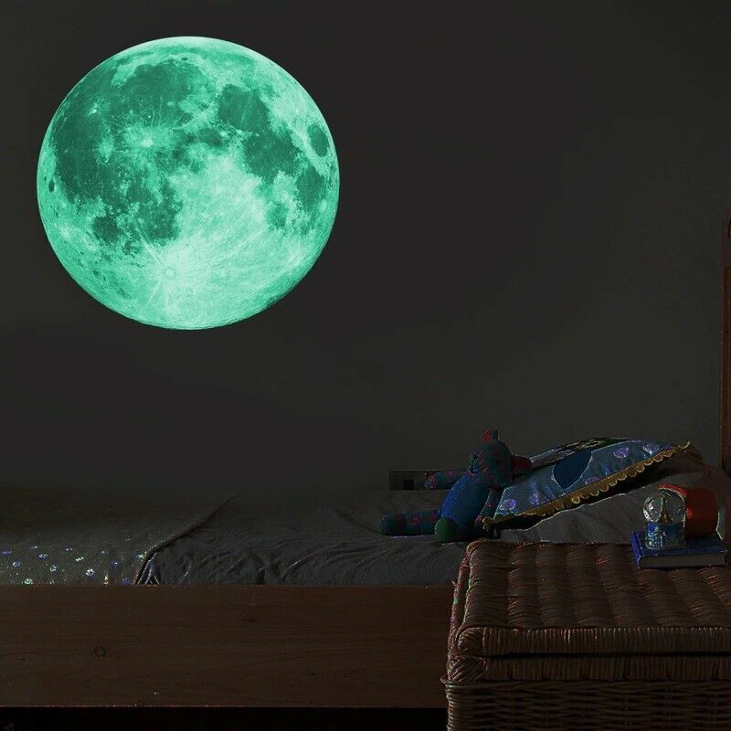 30cm Luminous Moon 3D Wall Sticker for kids room living room bedroom decoration