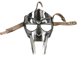 Medieval Gladiator Costume Mask Reenactment Adult Custom Crafted Handmade Silver