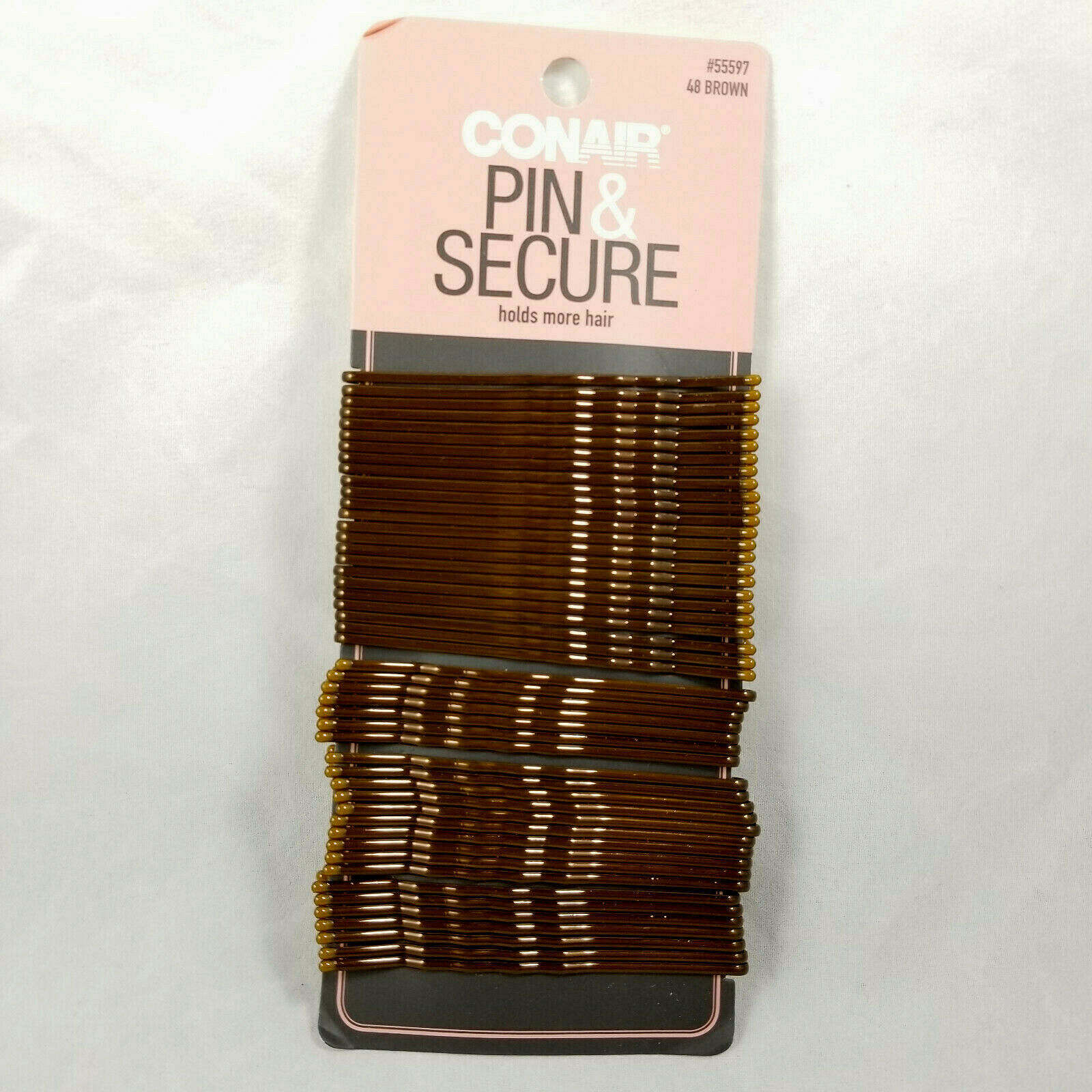 Primary image for Conair Pin & Secure Bobby Pins Brown Bigger Size Holds More Hair 48 Pins