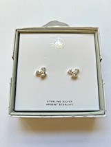 Disney Parks Mickey Mouse Icon Sterling Silver Earrings Studs New- Argent Silver - $44.54